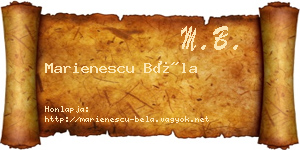 Marienescu Béla névjegykártya